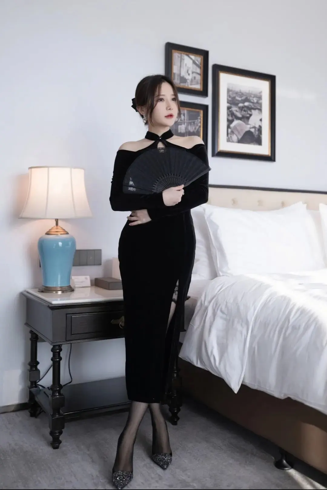 秀人集鱼子酱Fish,黑色连衣礼裙写真赏析介绍