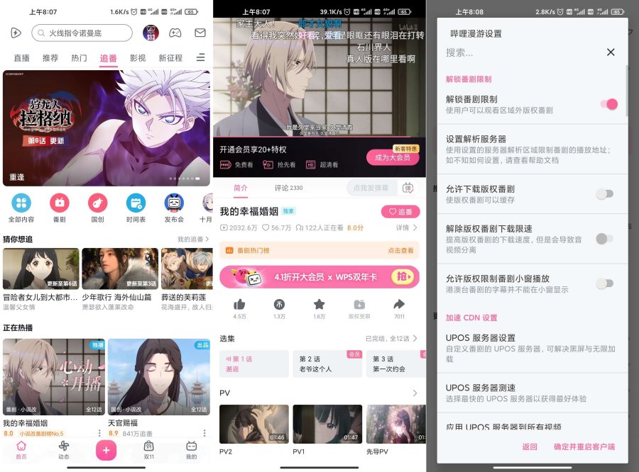 哔哩哔哩v8.61.1内置解锁大会员画质番剧限制等